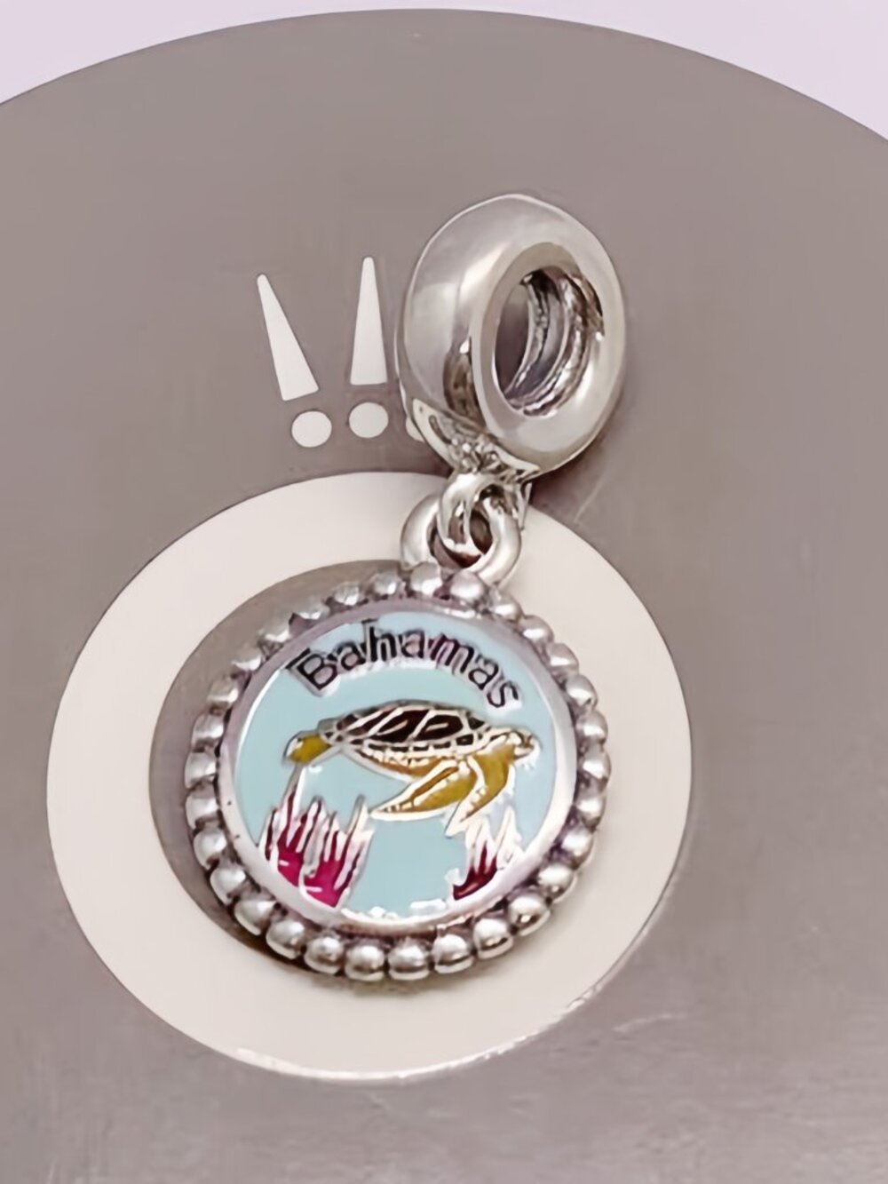 Pandora Bahamas Exclusive Dangle Charm Pendant /Exclusive Enamel Dangle Charm